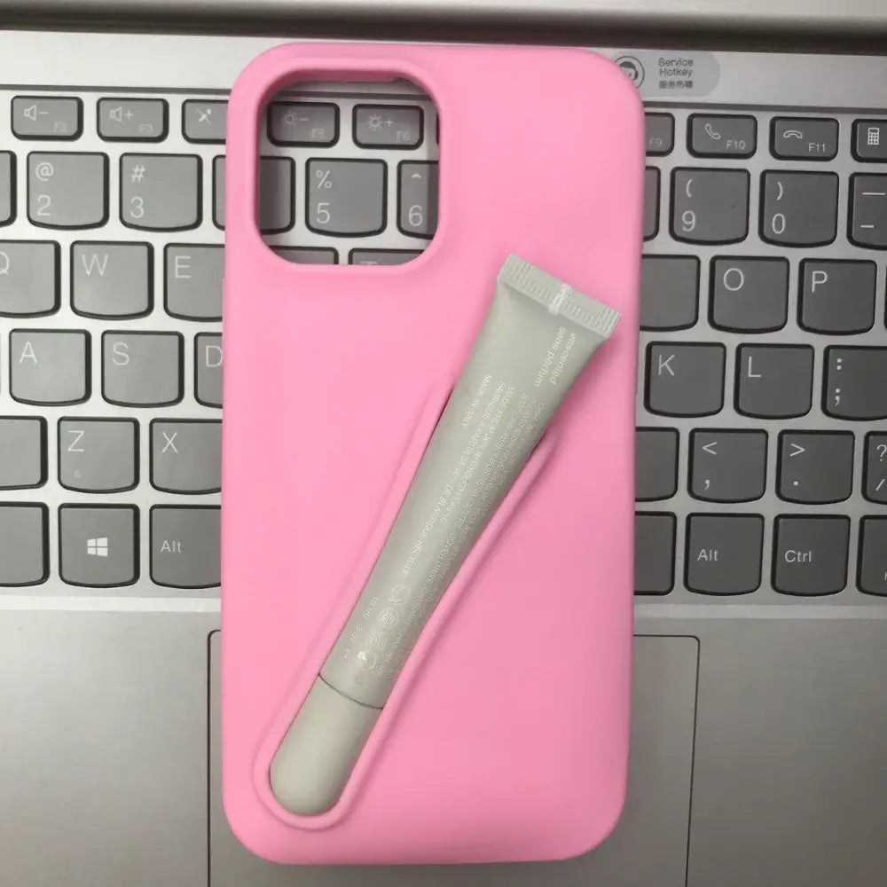 Fashion 3D Silicone Phone Case With Lipgloss Holder