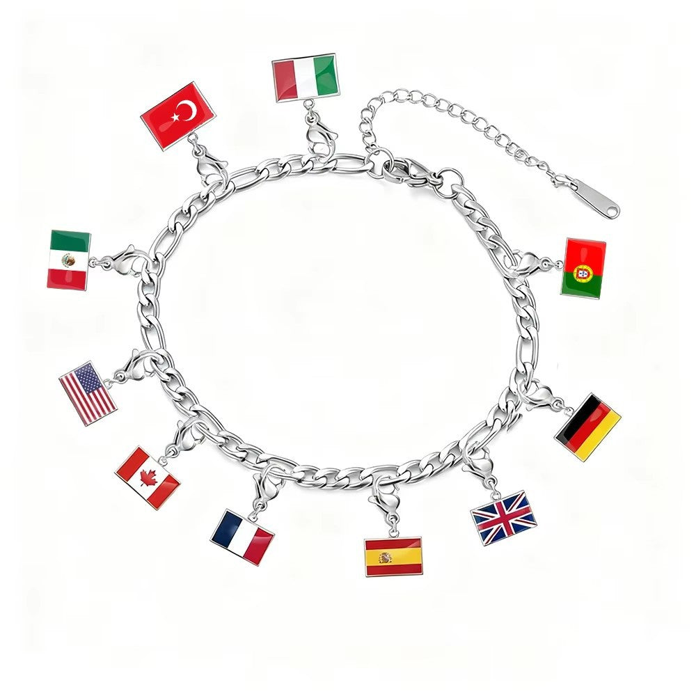 Charm Holders With Flag Charms Set