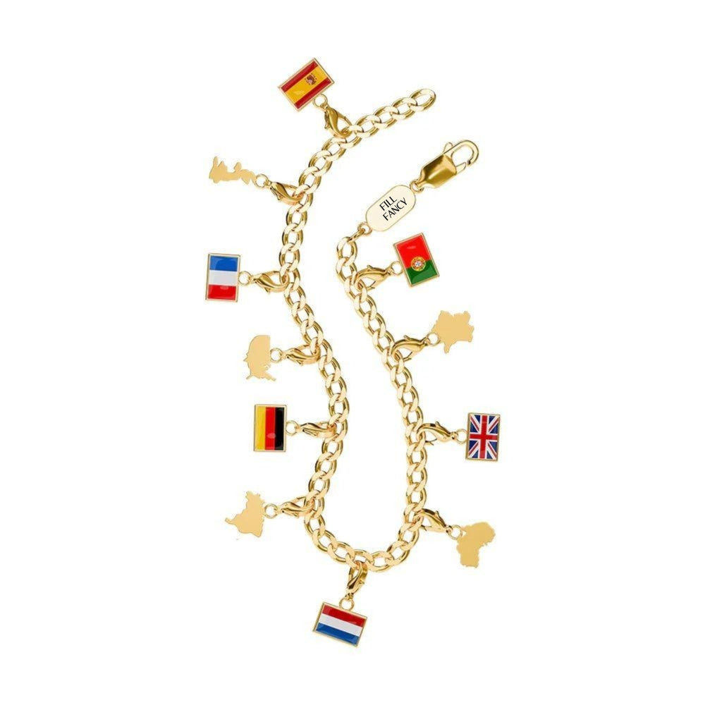 Charm Holders With Flag Charms Set