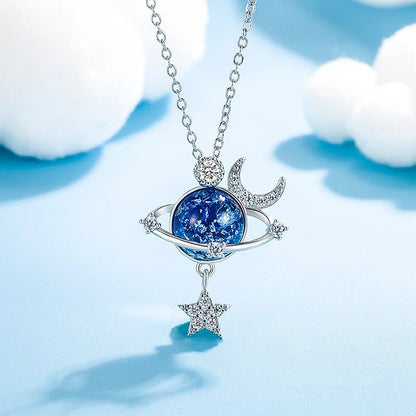 To My Daughter Moon & Stars Planet Necklace "You Are The Most Special Star in The Universe"