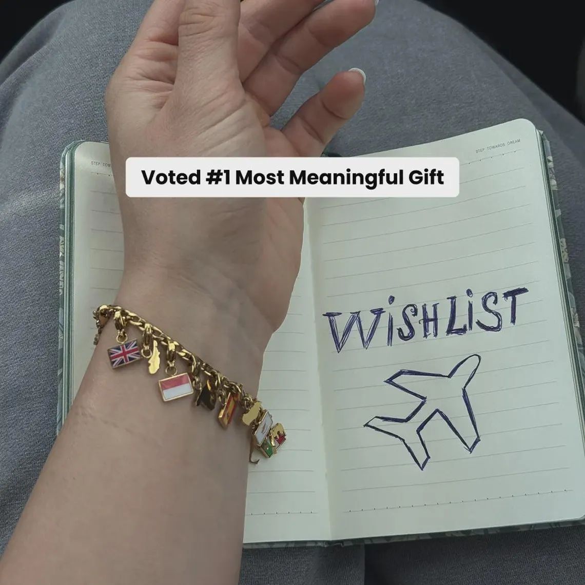 Charm Holders With Flag Charms Set