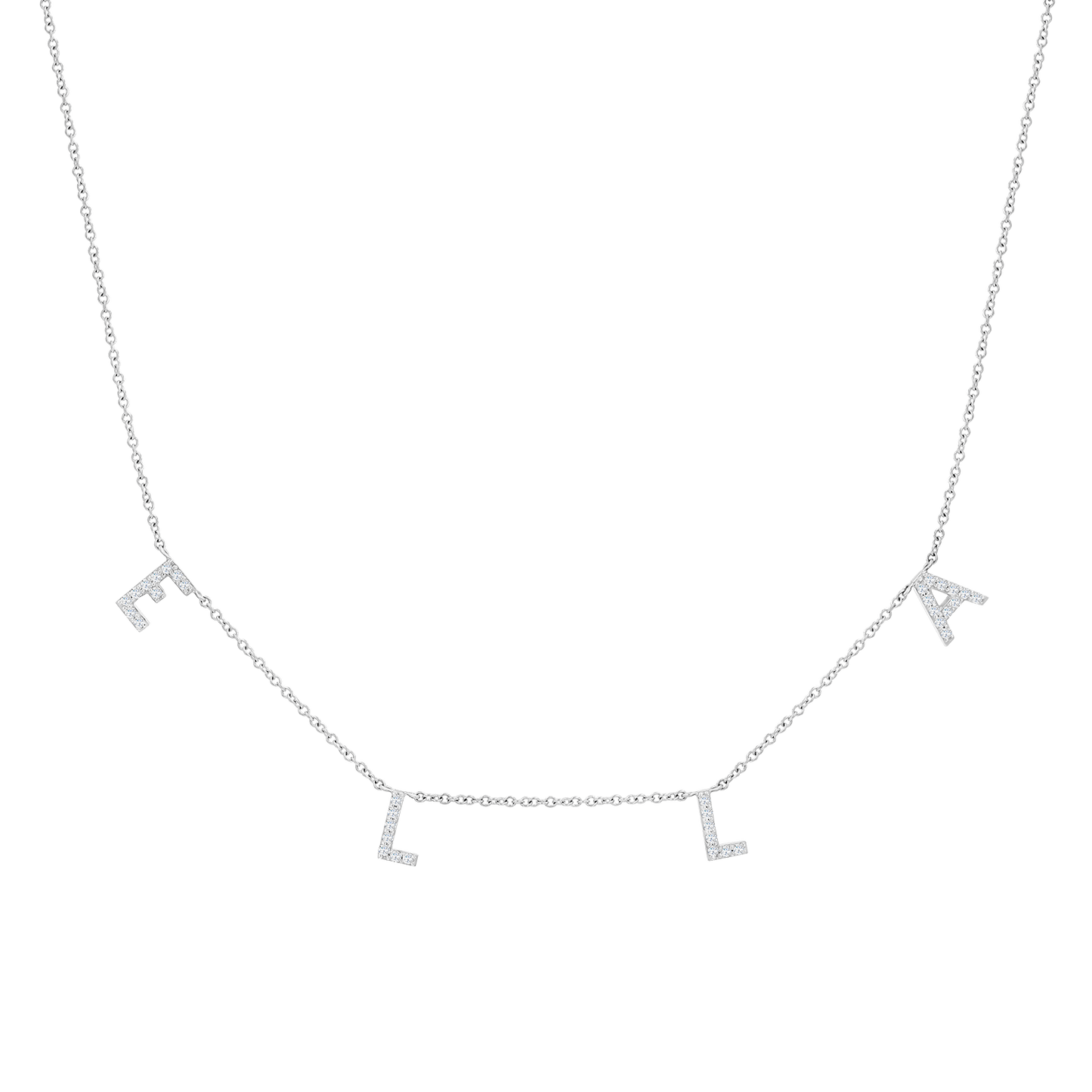 Diamond Spaced Letter Necklace