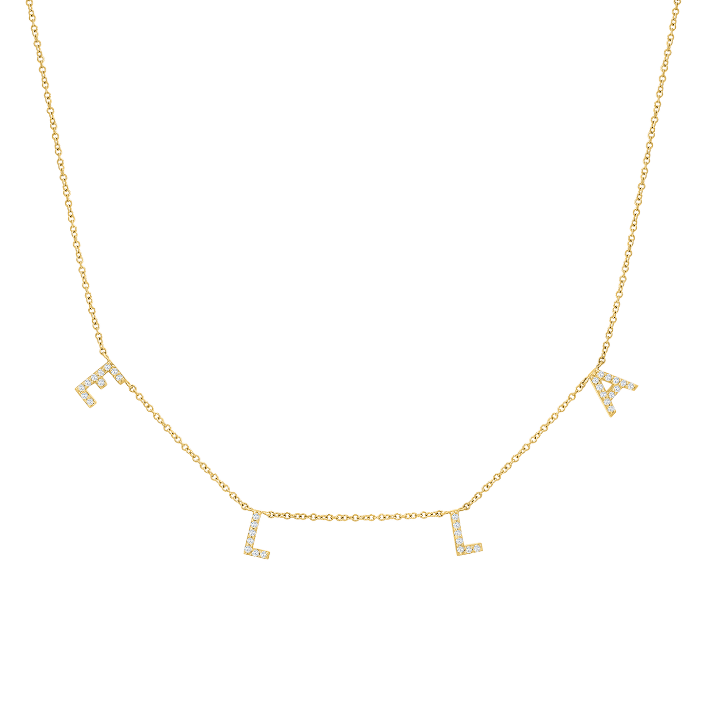 Diamond Spaced Letter Necklace