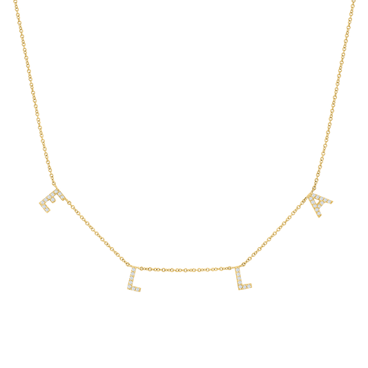 Diamond Spaced Letter Necklace