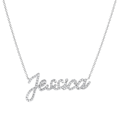 Diamond Custom Script Name Necklace