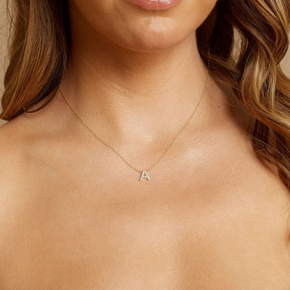 Diamond Pave Letter Necklace